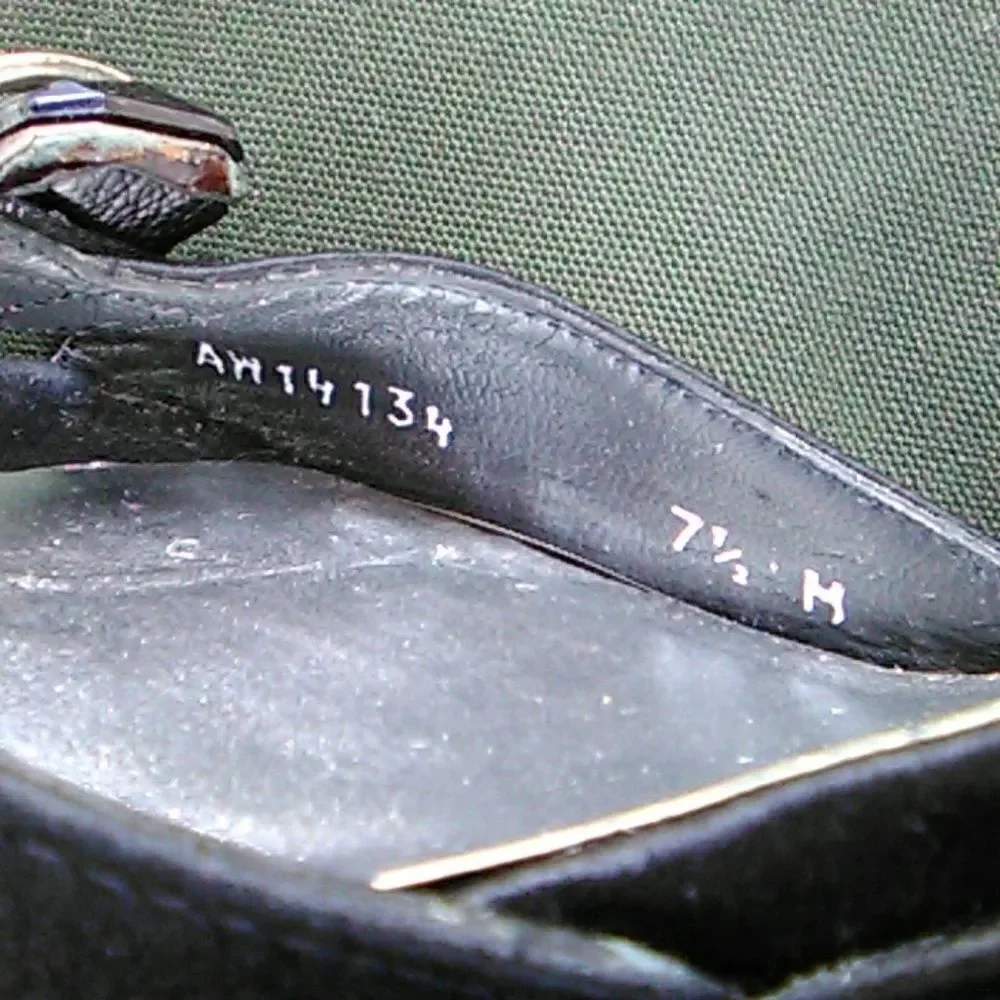 Stuart Weitzman Satin  Embellished Jeweled Heels - Picture 7 of 8